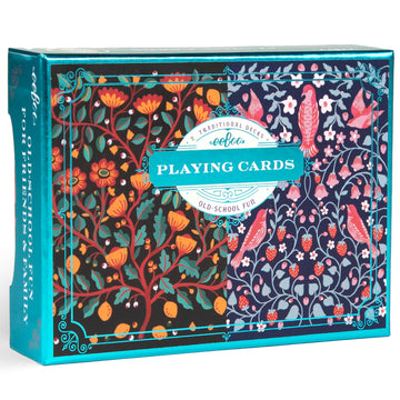 eeBoo Piece & Love: Birds & Flowers Playing Cards - Includes 2 - 52 Card Decks, Traditional Decks with Beautiful Artwork & Gilded Edges