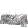 BalsaCircle 90-Inch x 132-Inch Silver Big Payette Sequin Tablecloth Table Linens Wedding Party Events Decorations Kitchen Dining