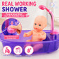 Liberty Imports Baby Bath Toys 13-Inch Little Newborn Doll Bath Set - Real Working Bathtub with Detachable Shower Spray and Accessories for Kids