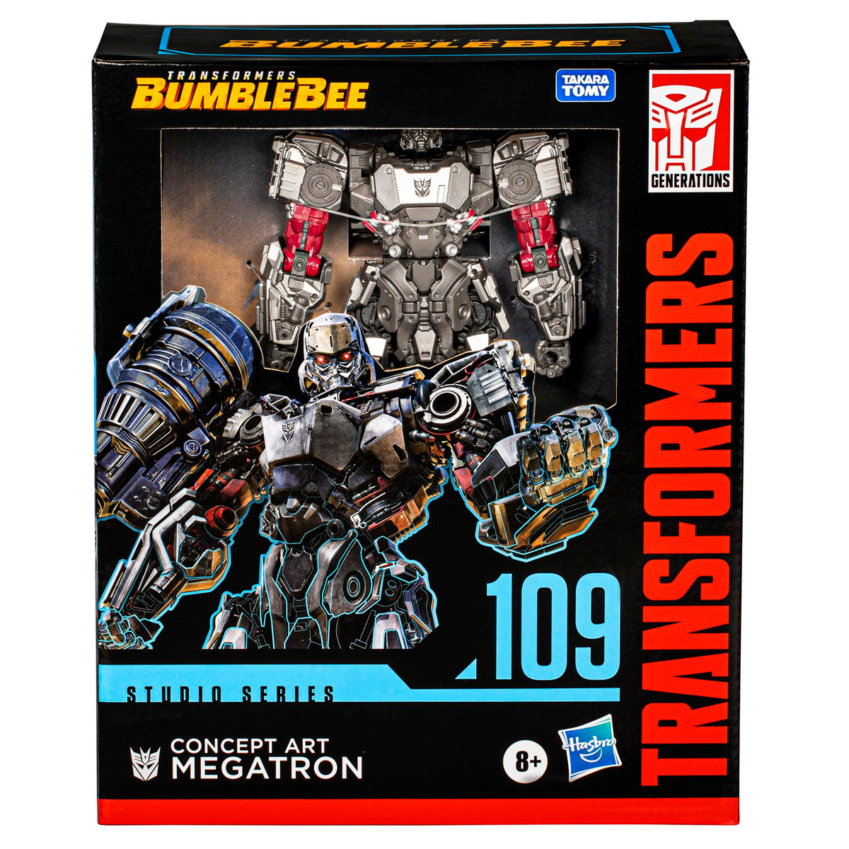 Transformers Toys Studio Series Leader Bumblebee 109 Concept Art Megatron, 8.5-inch Converting Action Figure, 8+