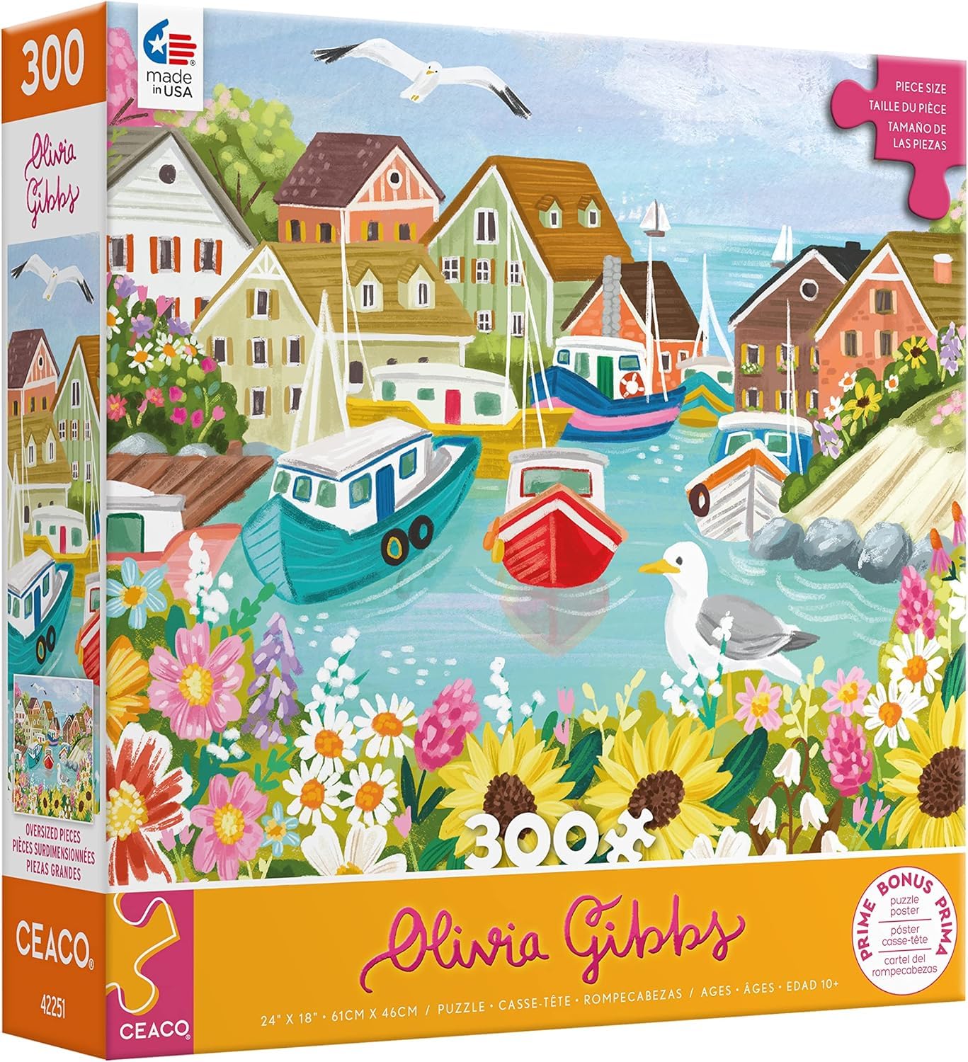 Ceaco - Olivia Gibbs - Sea Town Harbor - 300 Piece Jigsaw Puzzle