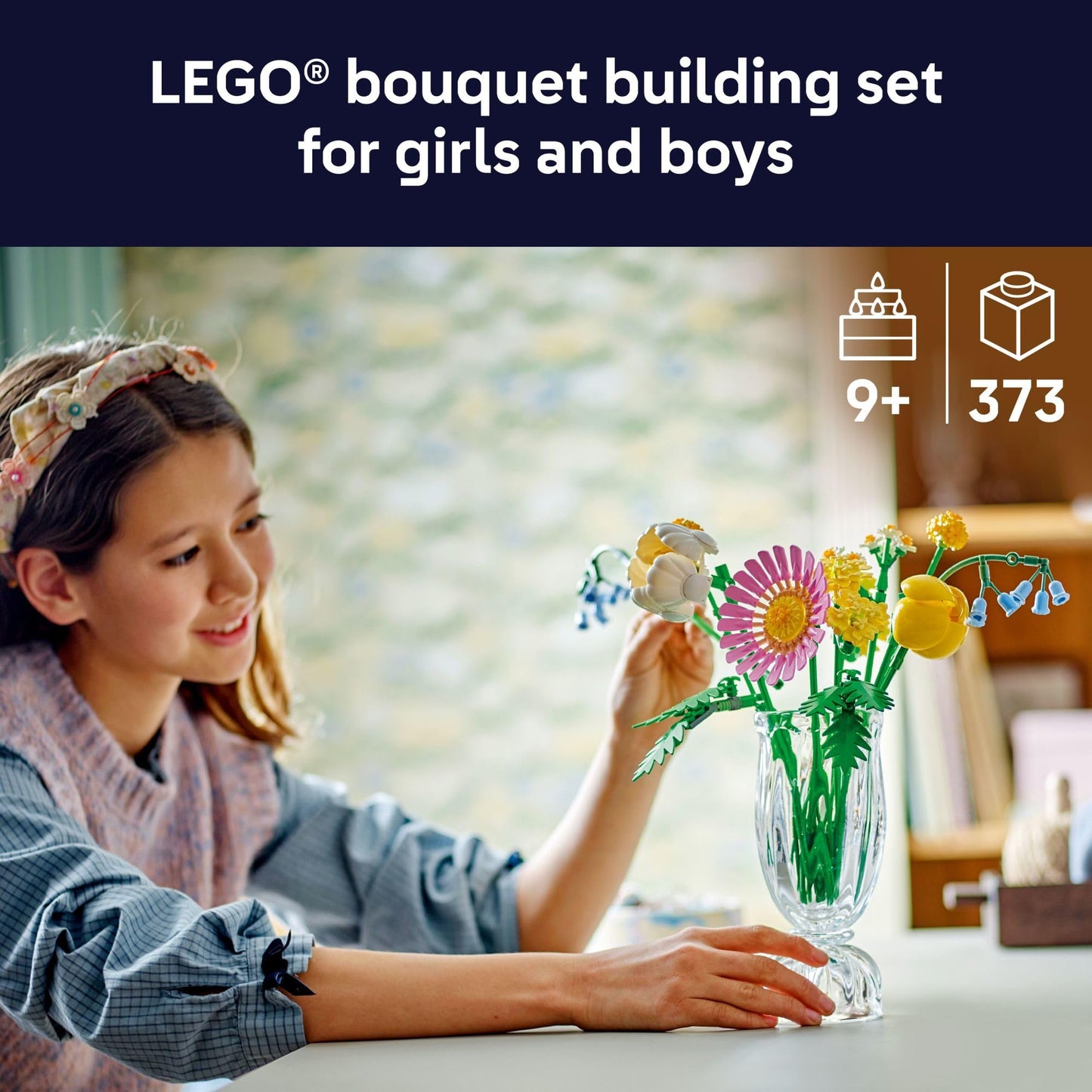 LEGO Botanicals Petite Sunny Bouquet Building Toy - DIY Floral Arrangement for Girls & Boys, Ages 9+ - Gift for Birthdays - Bedroom, Desk, Home Decor