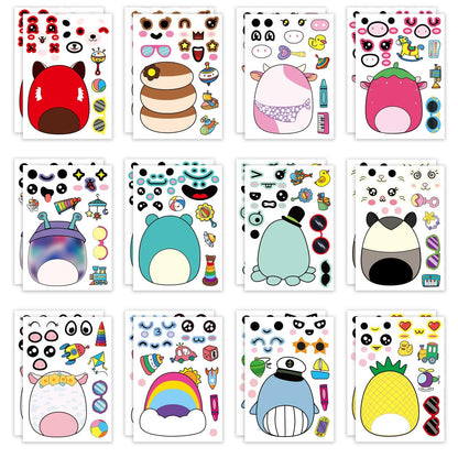 YSYKJYXGS 24 Sheets Cute Anime Make a Face Stickers,Birthday Supplies,Birthday Party Favor Supplies Craft