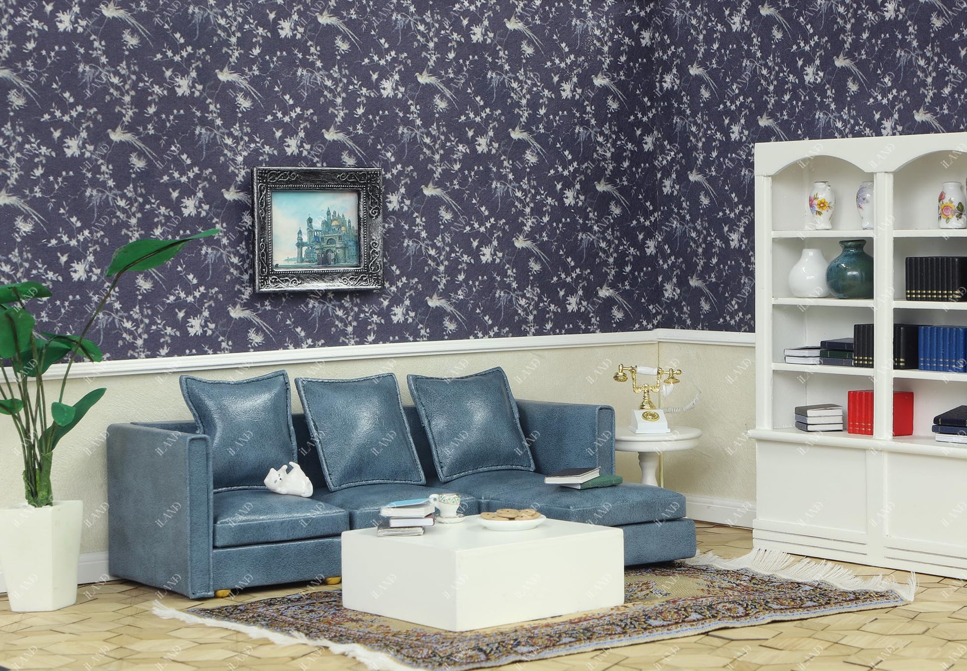 iLAND Dollhouse Wallpaper, Nice 1/12 Scale Accessories & 1/6 Scale Accessories for DIY Dollhouse Décor, 39 * 15.7 inch Beautiful Doll House Wall Paper