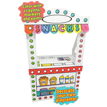 Easy Playhouse: Movie Theater Snack Stand - Decorate & Personalize A Cardboard Cinema, Color-Draw-Doodle, DIY Art & Crafts, 32 x 26.5 x 40.5, Kids 3+