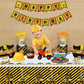 Inspireyee 4 Pack Construction Happy Birthday Tablecloth Dump Truck Birthday Table Covers Tractor Plastic Tablecloth Construction Themed Birthday