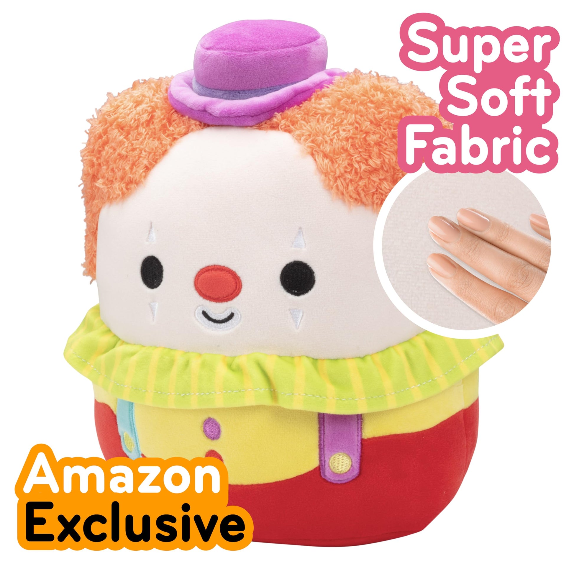 Squishmallows Original 8-Inch Bimbi The Clown - Official Jazwares Plush - Collectible Soft & Squishy Clown Stuffed Animal Toy - Add to Your Squad