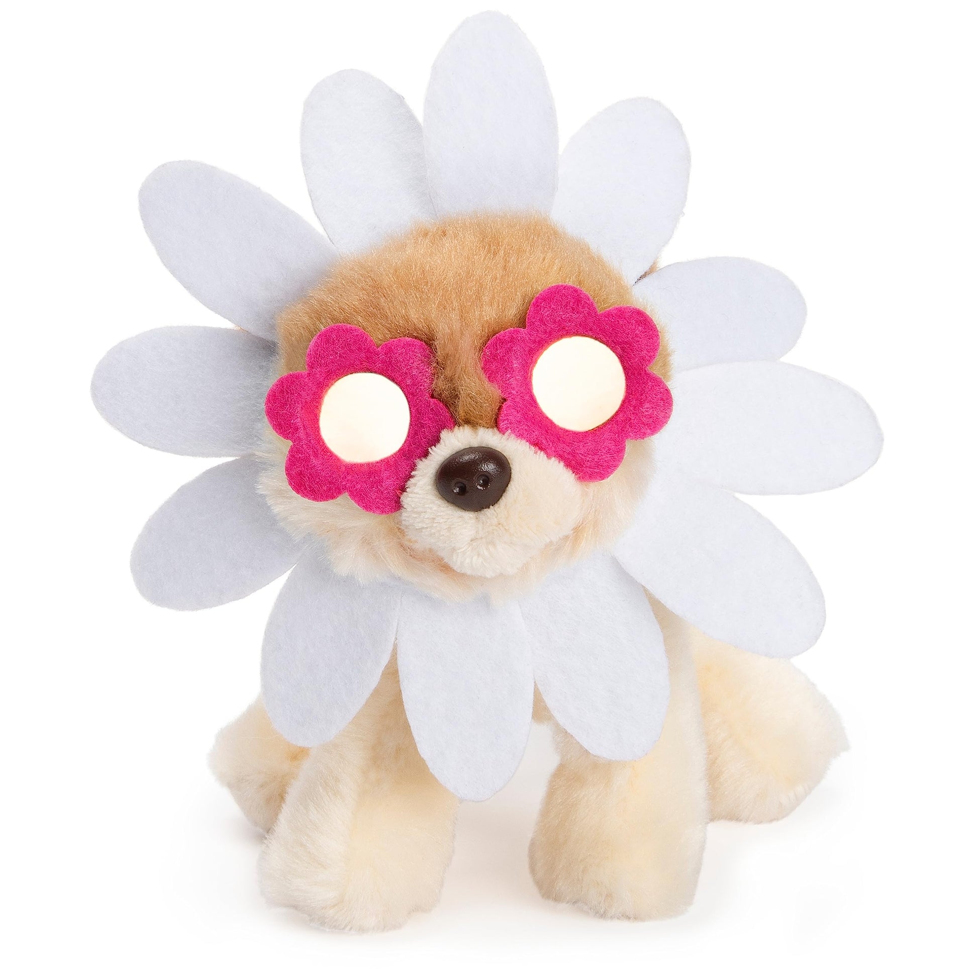 GUND Boo, The World’s Cutest Dog, Itty Bitty Boo Daisy Flower #61, Stuffed Animal Plush, Spring Decor, Pink and White, 5”