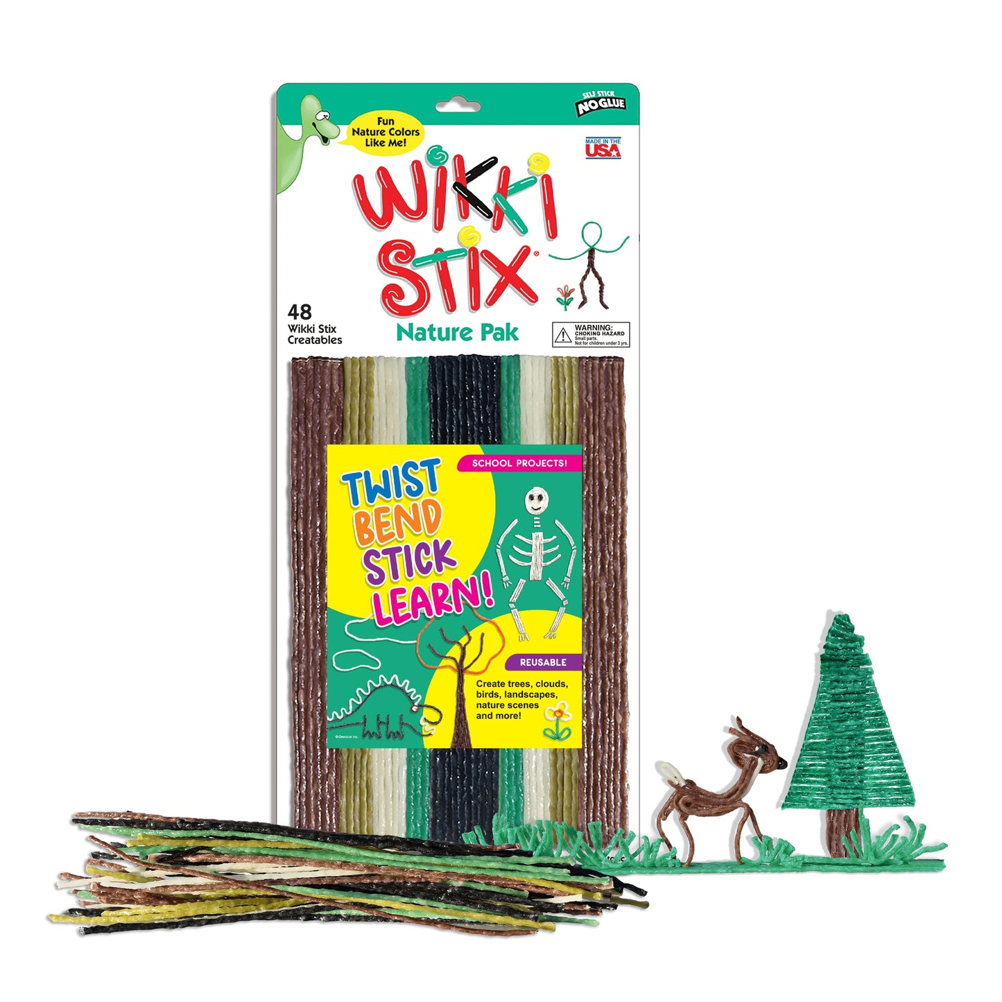 Arts and Crafts for Kids Triple Play Pack, Non-Toxic, Waxed Yarn, Fidget Toy, Reusable Molding and Sculpting Playset, American Made by Wikki Stix, 3
