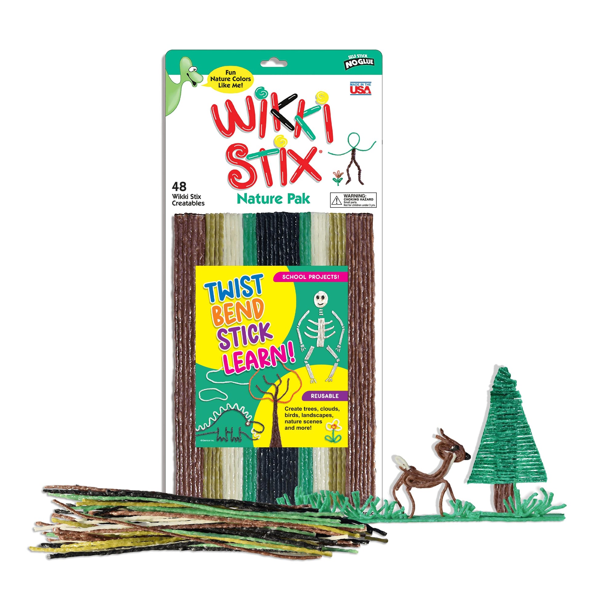 Arts and Crafts for Kids Triple Play Pack, Non-Toxic, Waxed Yarn, Fidget Toy, Reusable Molding and Sculpting Playset, American Made by Wikki Stix, 3