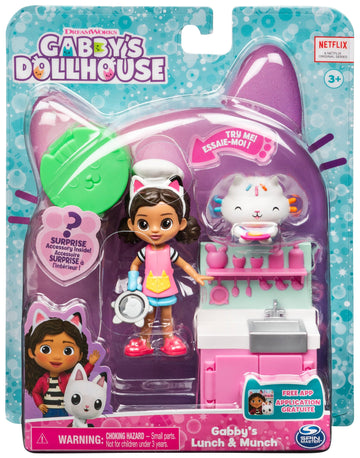 Gabby’s Dollhouse, Lunch and Munch Kitchen Set with 2 Toy Figures, Accessories and Furniture Piece, Kids’ Toys for Ages 3 and Above