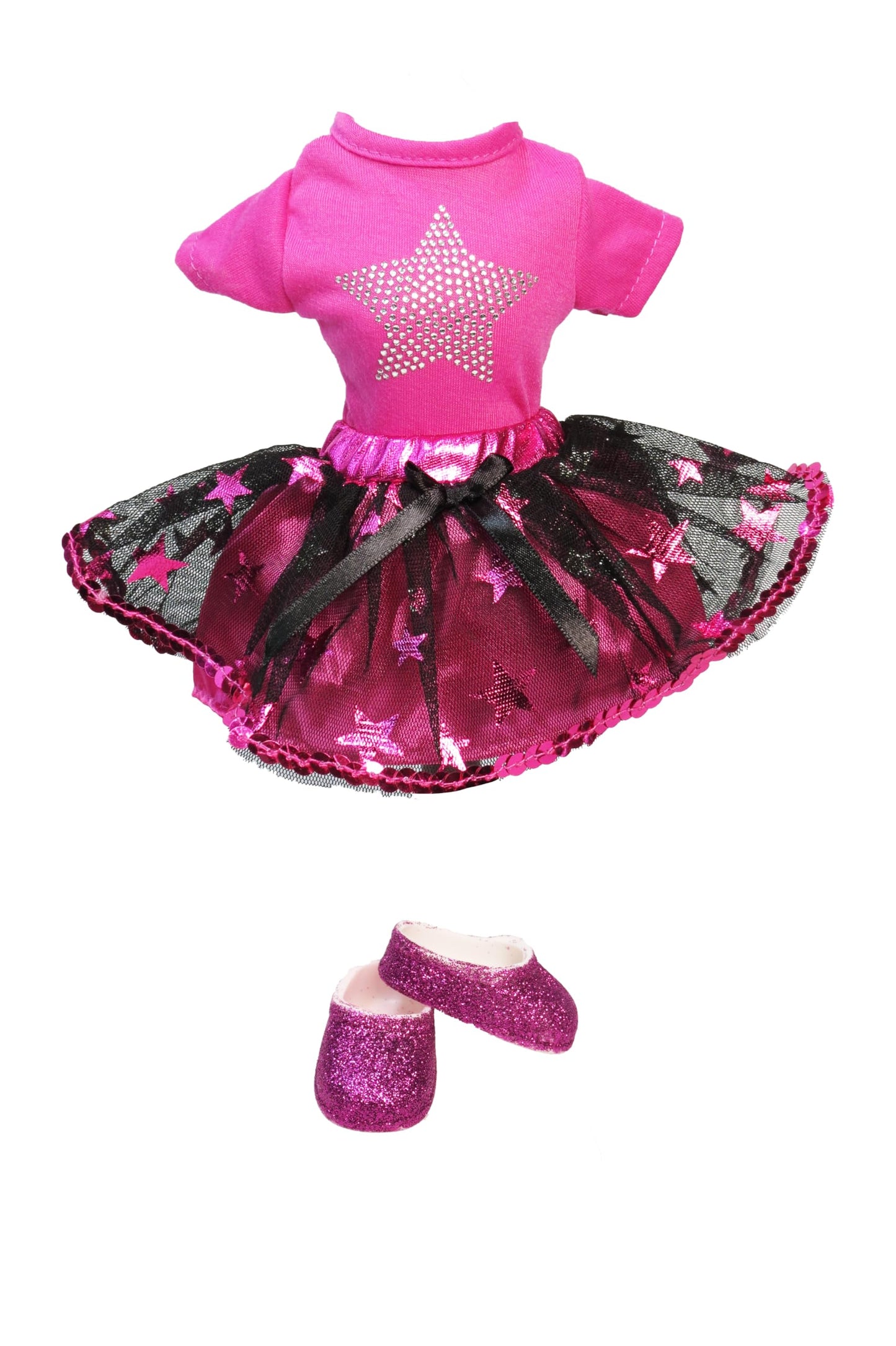 American Fashion World 14.5in Doll Sapphire Blonde Hair Blue Eyes Three Outfits and Box Included