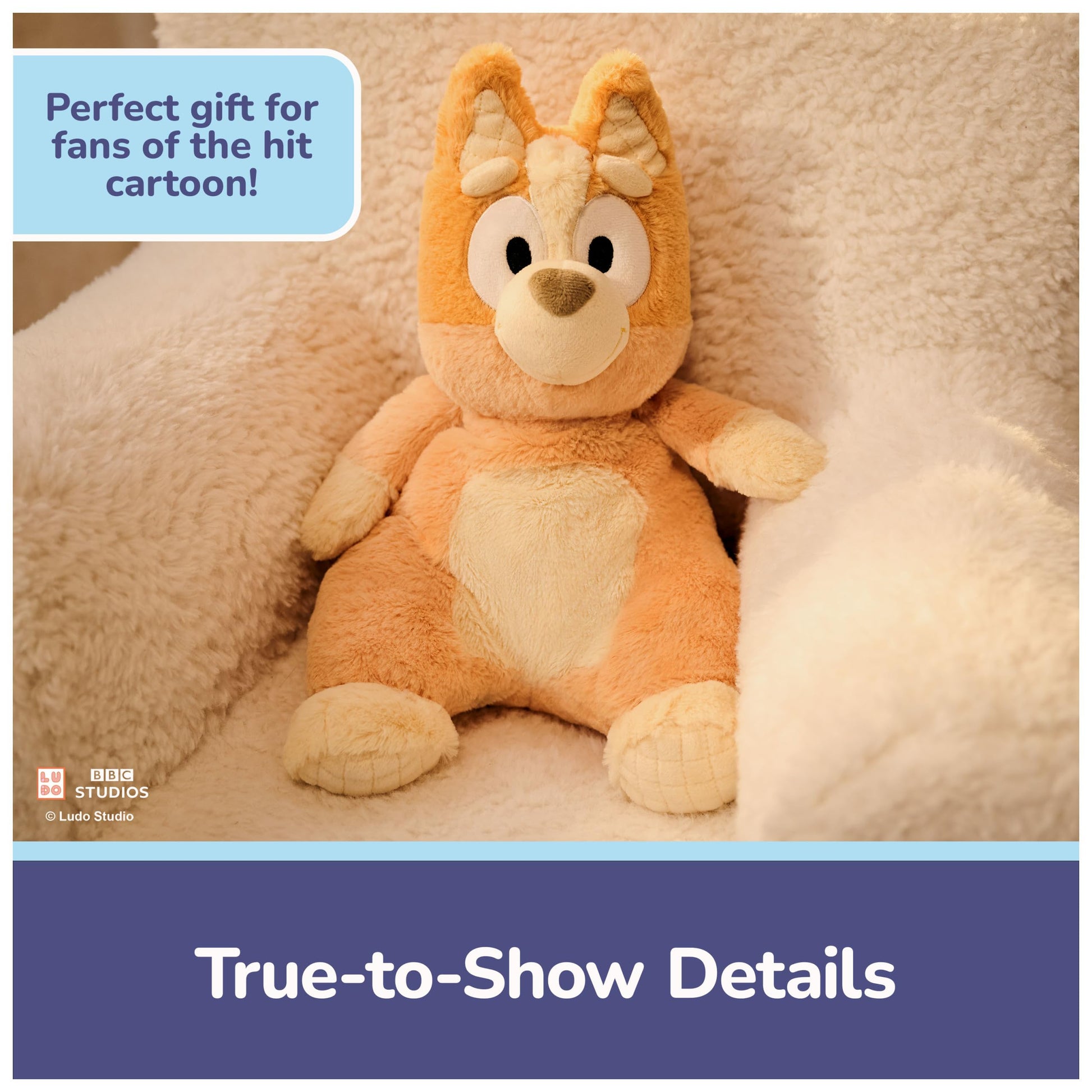 GUND Bluey Official Oh So Snuggly Bingo 12.5-Inch Plush Toy, Ages 0+
