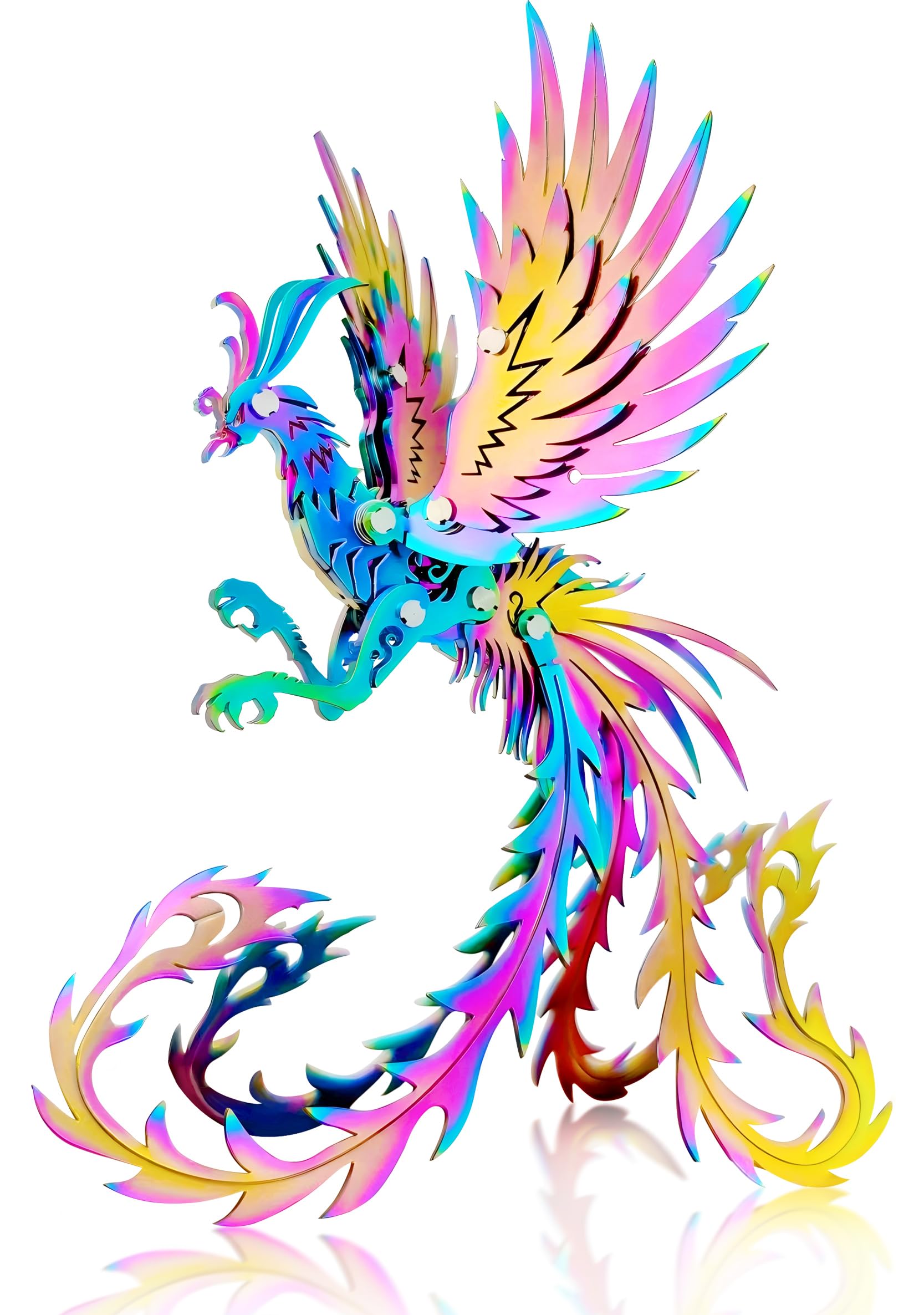 3D Metal Model Kits, Mechanical Undead Bird Seven Colors 3D Metal Puzzle,Steel Mythology Animal Series DIY Brain Teasers Simple 3D Puzzles Home Decor