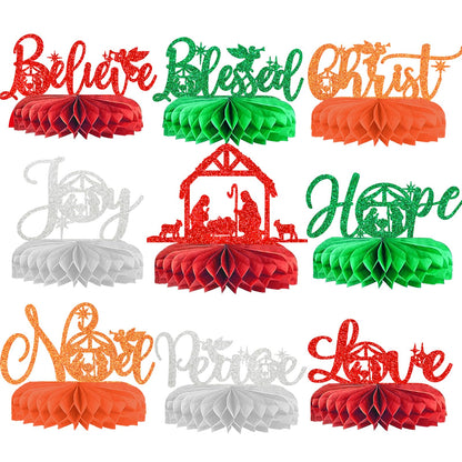 Christmas Honeycomb Centerpieces Jesus Christmas Decorations Religious Christmas Decorations for Christmas Party Table Decorations Christmas Party