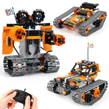 Building Toys STEM Robot Kit for Kids Ages 8-12, Remote Control Erector Sets Engineering Robotics Kits, Educational Birthday Gift for Boys & Girls 5-7