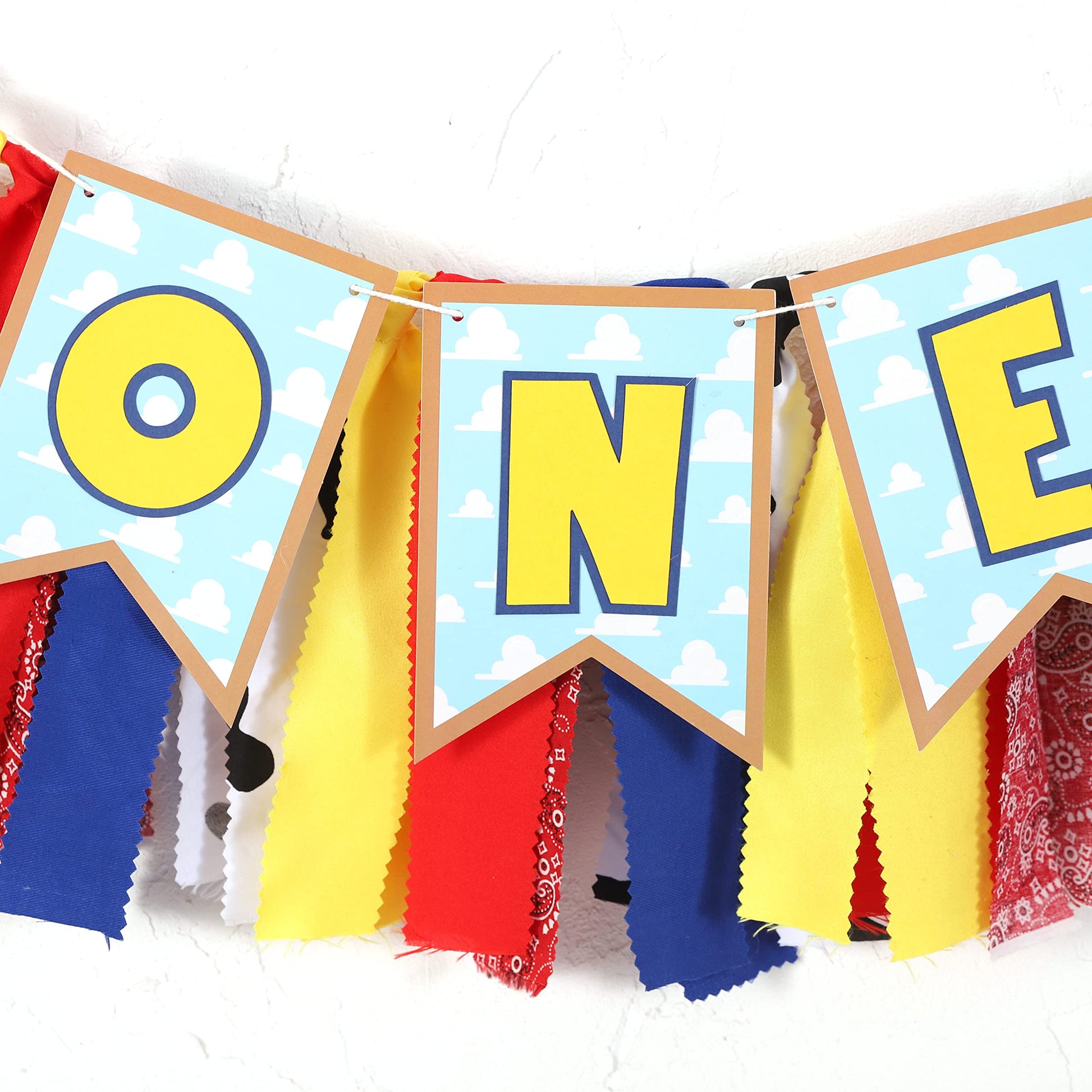Toy Theme 1st Birthday Banner - Toy Inspiration Story's 1st Birthday High Chair Banner,Western Party Decorations, West Cowboy,High Chair,Baby Boy
