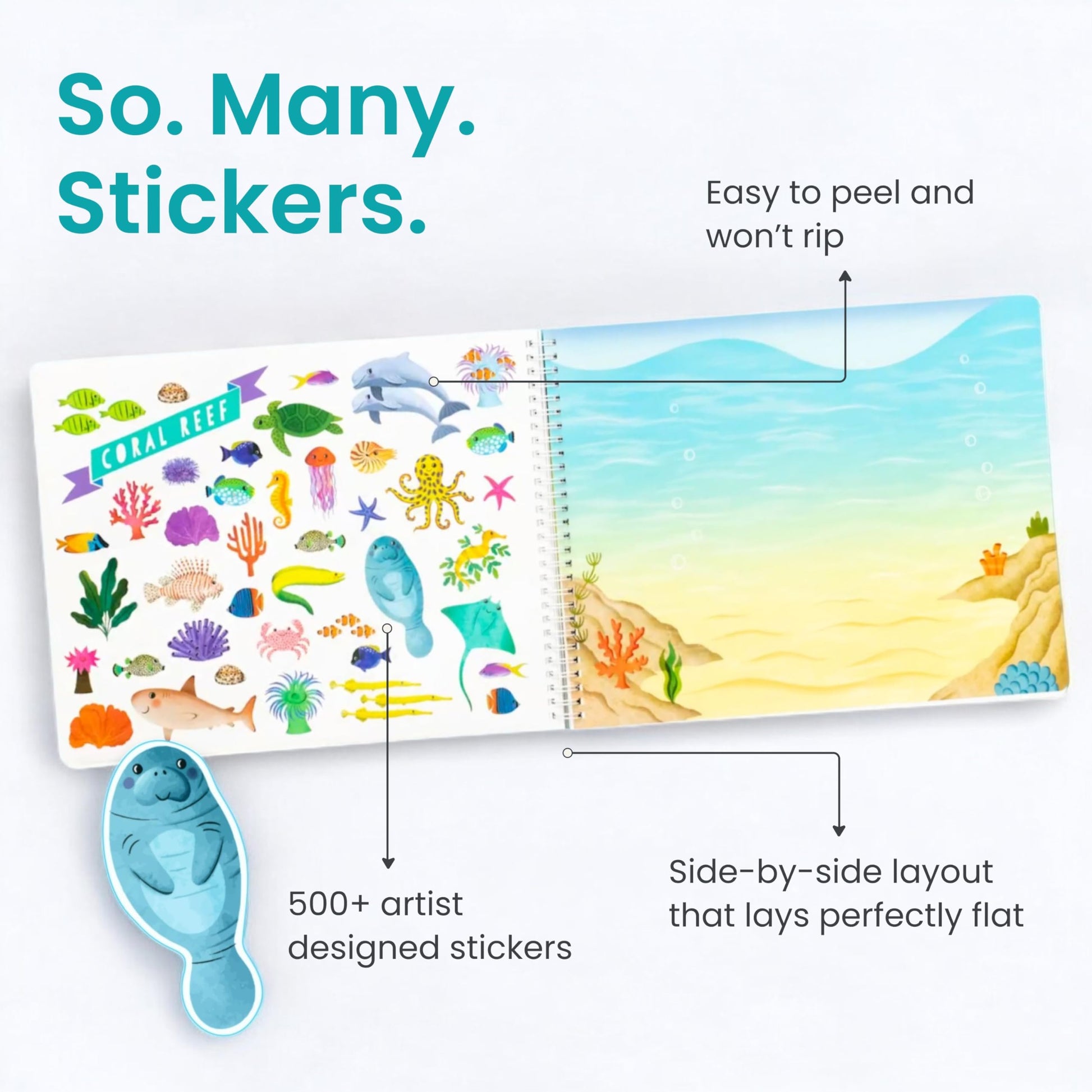 Animals Habitat 500+ Kids Sticker Book by Cupkin Toddler Airplane Travel Activity Coloring and Sticker Book, Road Trip Essentials, 12 Coloring Pages +