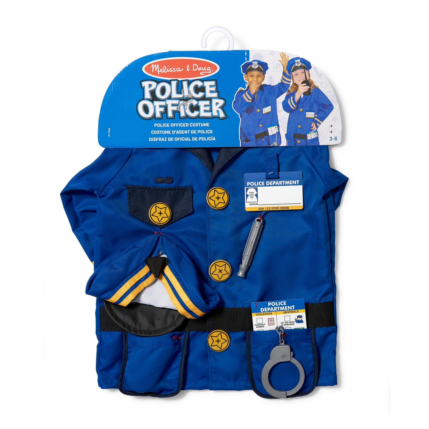 Melissa & Doug Police Officer Role Play Costume Dress-Up Set (8 pcs)