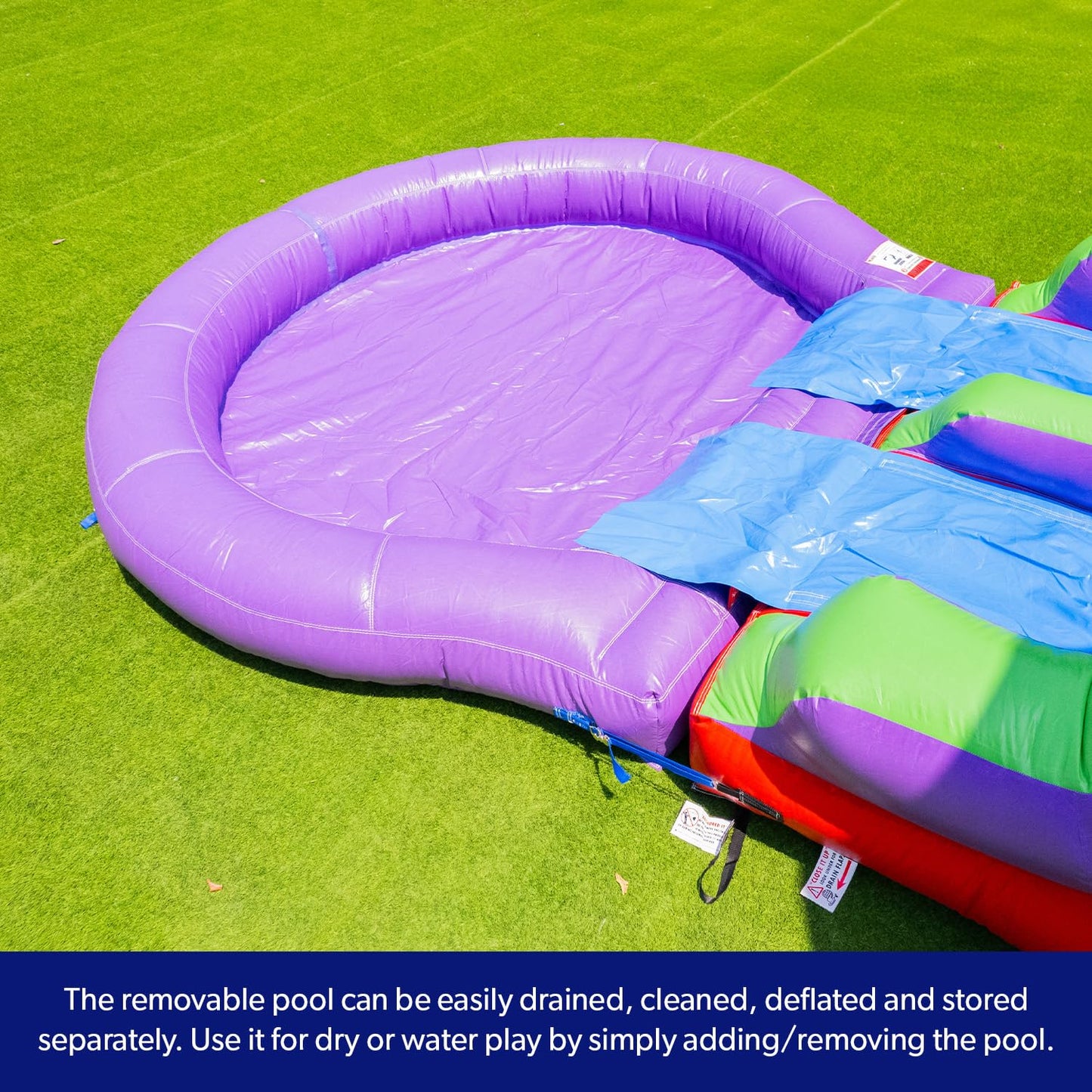 HeroKiddo 26x14 Jelly Bean Commercial Inflatable Bouncer Dual Slide Pool