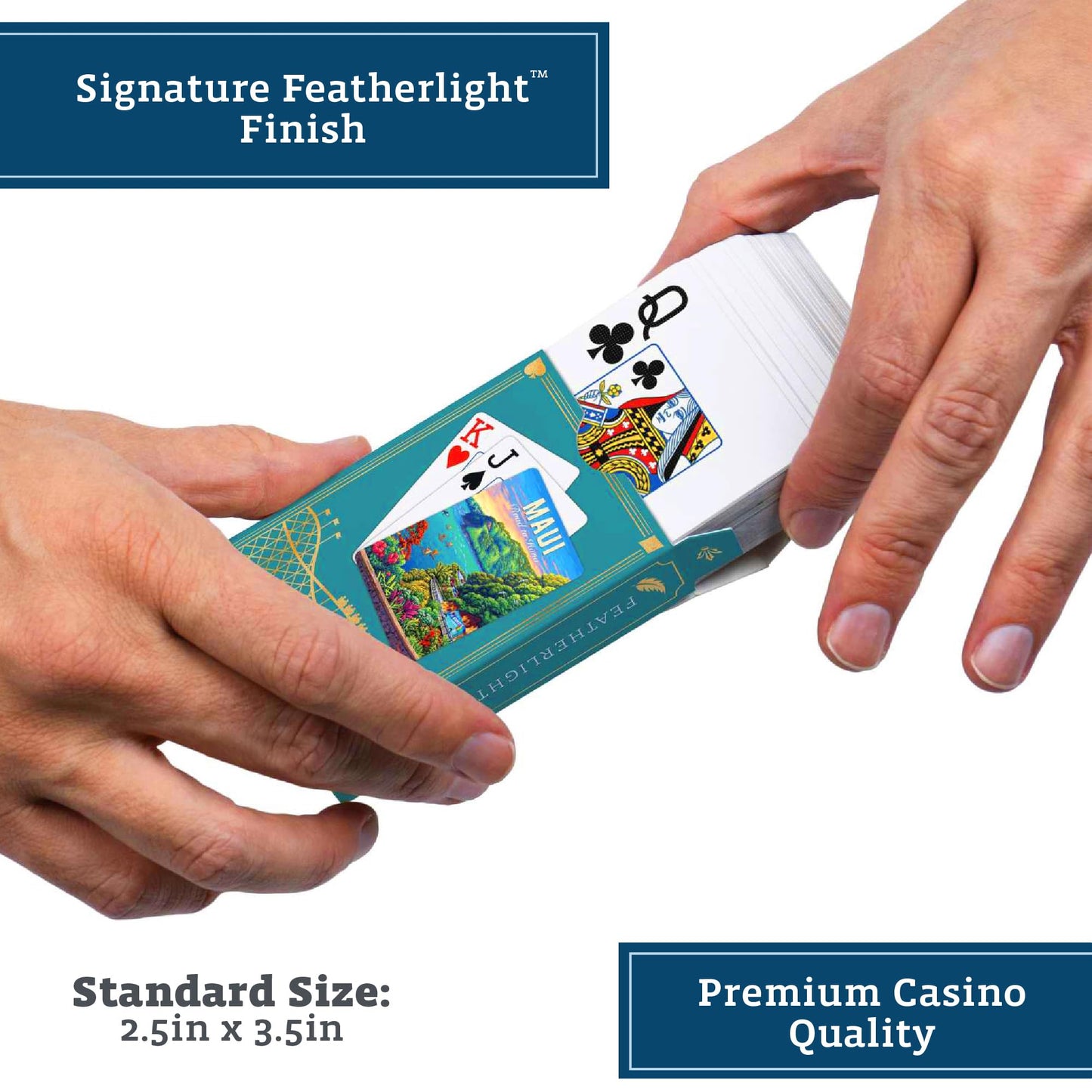 Boardwalk Puzzles Premium Featherlight Unique Playing Cards, Fun Themed Deck for Home and Travel | Maui Road to Hana