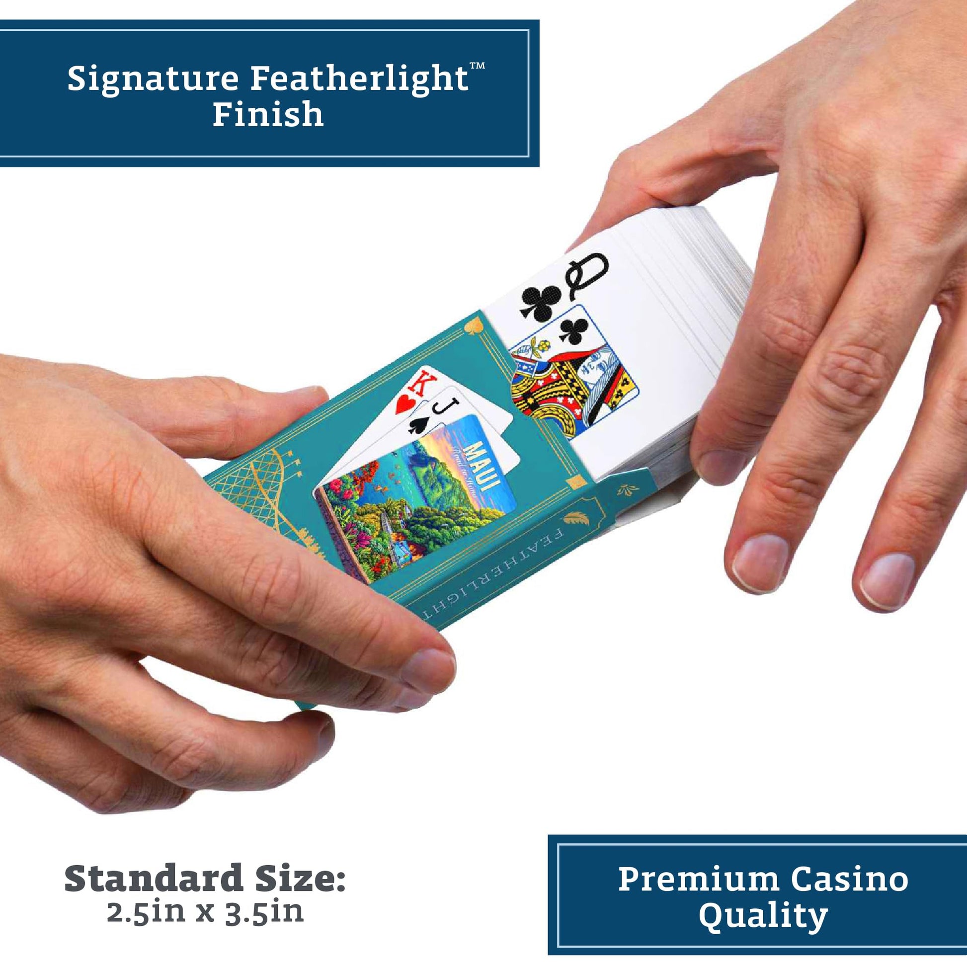Boardwalk Puzzles Premium Featherlight Unique Playing Cards, Fun Themed Deck for Home and Travel | Maui Road to Hana