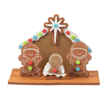 Fun Express Gingerbread Nativity Scene Craft Kit - Makes 12