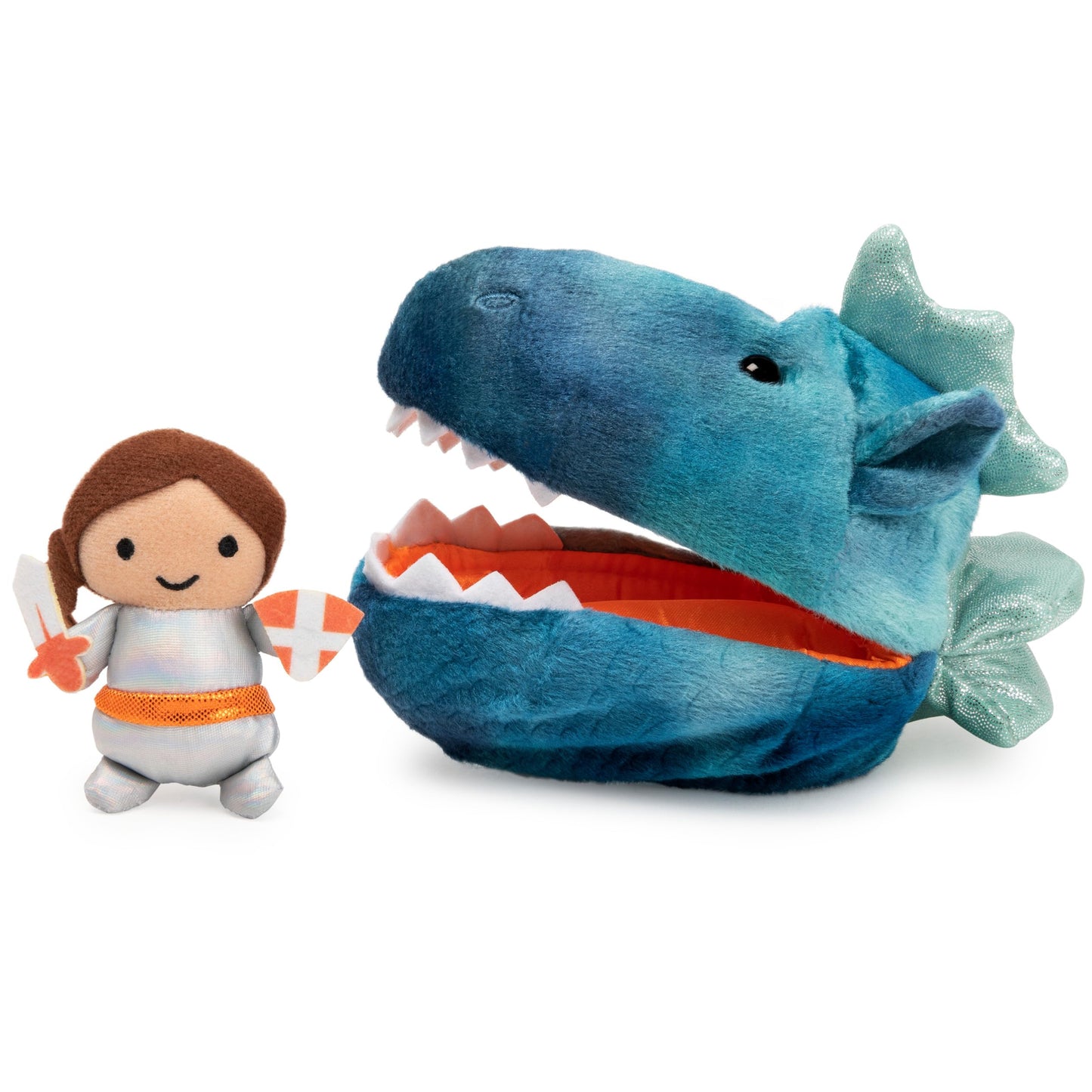 GUND Plush Pod - Dragon with Girl Knight, 9.5"