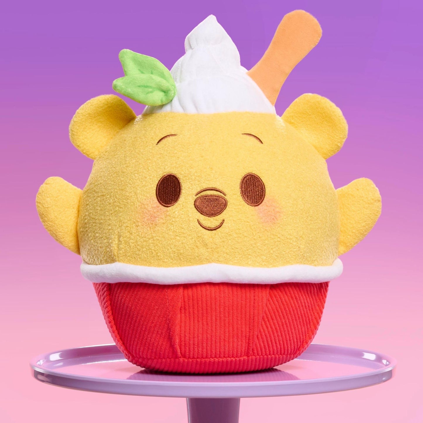 Disney Munchlings Squeeze-A-Munch Large Lemon Scented Mint Shaved Ice Winnie The Pooh Plush, Kids Toys for Ages 0+ by Just Play