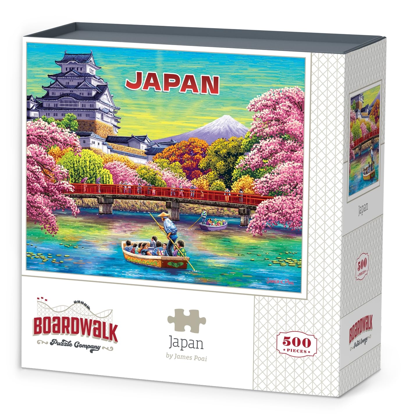 Boardwalk Japan 500 Piece Jigsaw Puzzle Colorful Scenic Cherry Blossom Puzzles with Premium Box, Gift for Adults and Family 16"x20"