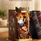ROBOTIME Book Nook Kits Fall into Wonder, Miniature House Decorative Bookend with LED Light, Fantasy Fairy Tale Bookshelf Decor, DIY Wooden Craft