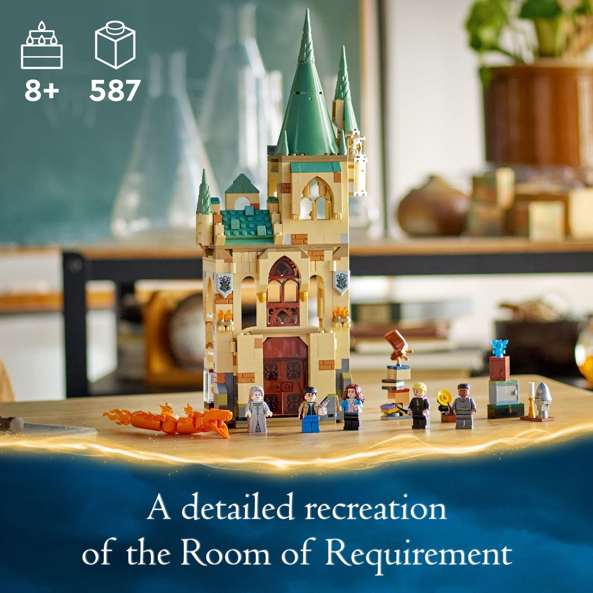 LEGO Harry Potter Hogwarts: Room of Requirement Building Set 76413 Castle Building Toy from Harry Potter Movie Featuring Harry, Hermione and Ron Mini