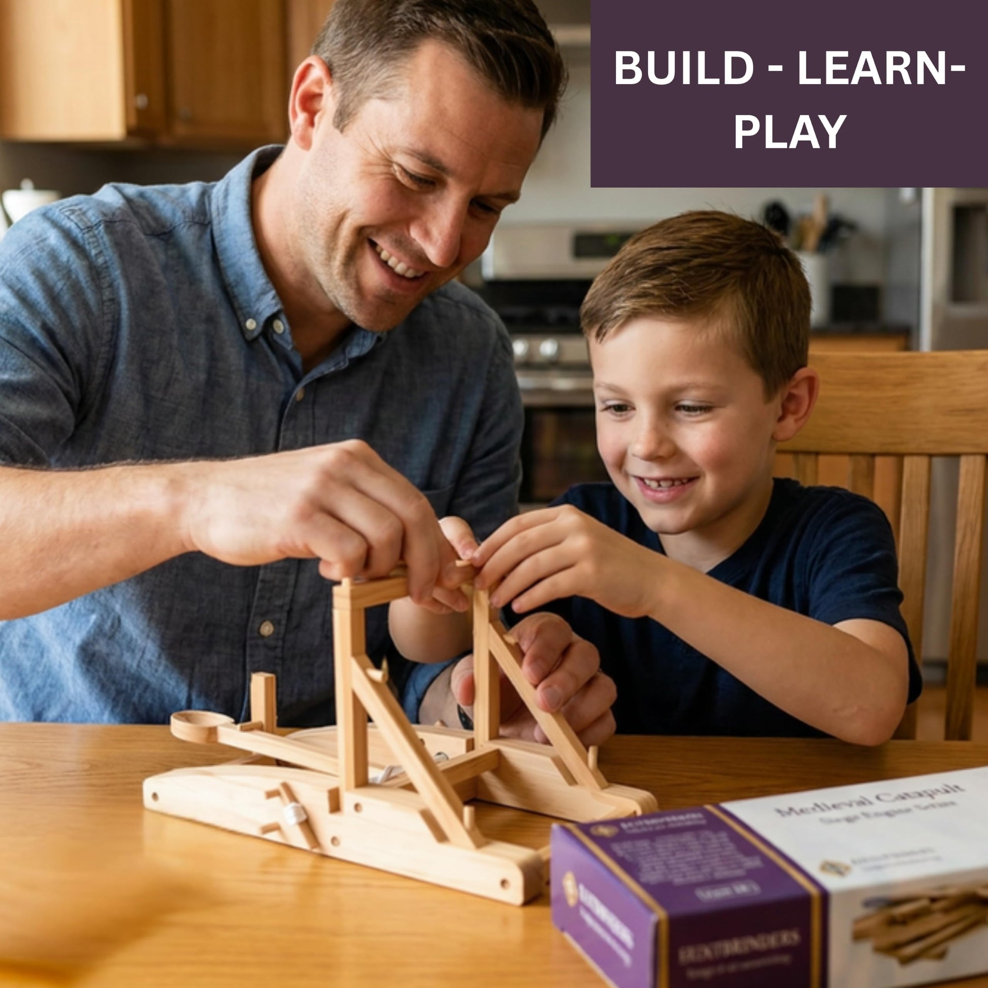 PATHFINDERS Medieval Catapult STEM Building Kit | Wooden Catapult Model | Mechanical Engineering, Physics & Historical Siege Project