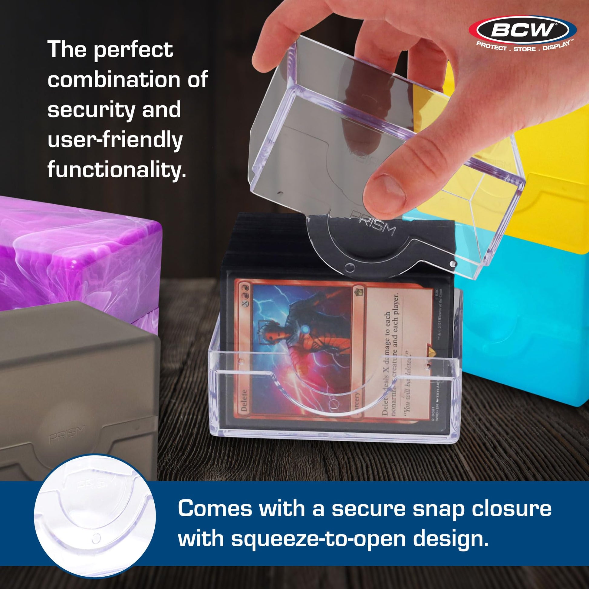 BCW Spectrum Prism Deck Case - Jade Green - 1 Pack | Secure Snap Closure Card Deck Case | Fits 100 Double-Sleeved Cards | Trading Card Deck Storage