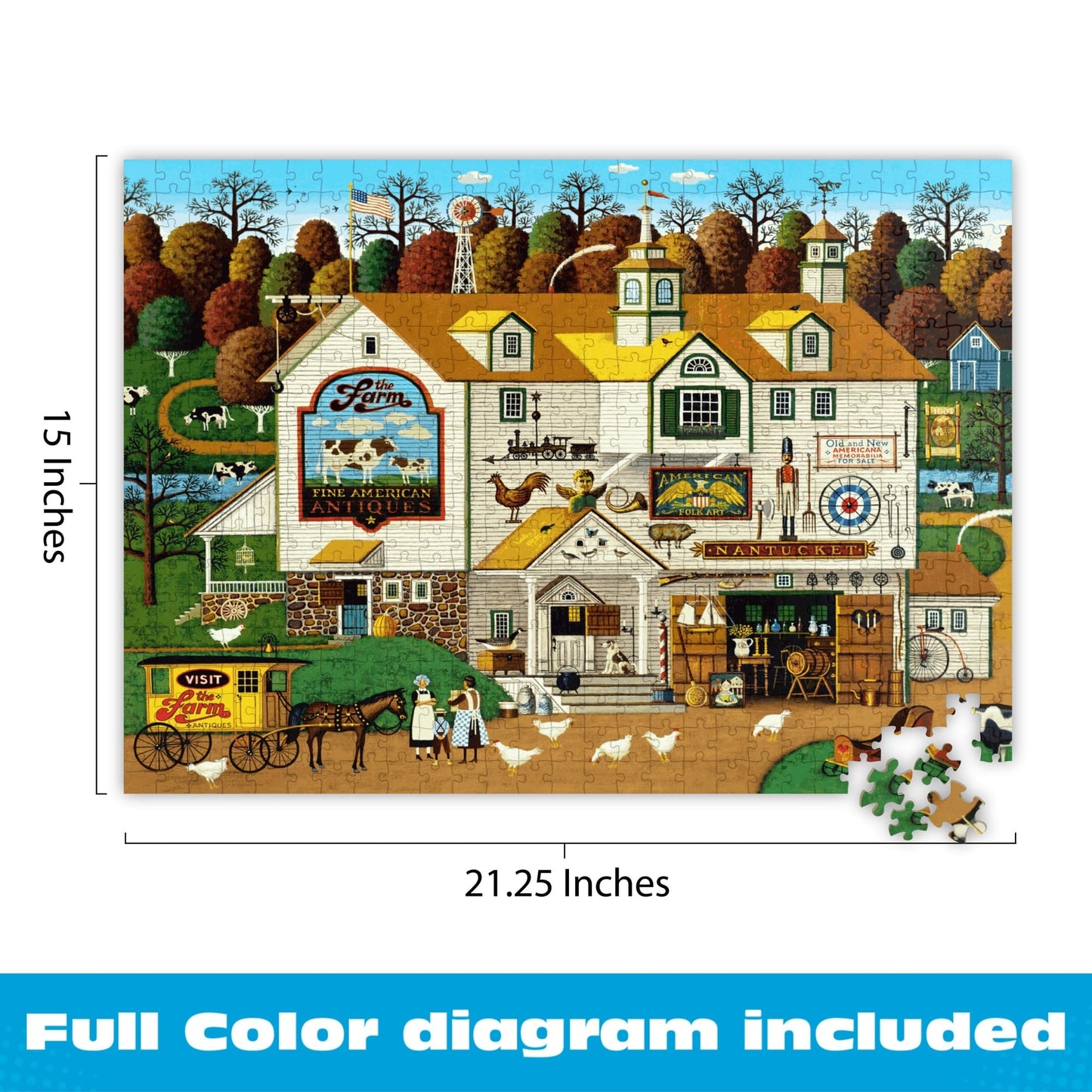 Buffalo Games - Charles Wysocki The Farm - 500 Piece Puzzle for Adults