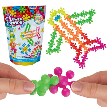 ORB Flower Snaps Interlocking Connecting Toys - 200 Piece Interlocking Building Block STEM Toy for Kids - Flower Shaped Clip Together Building Discs