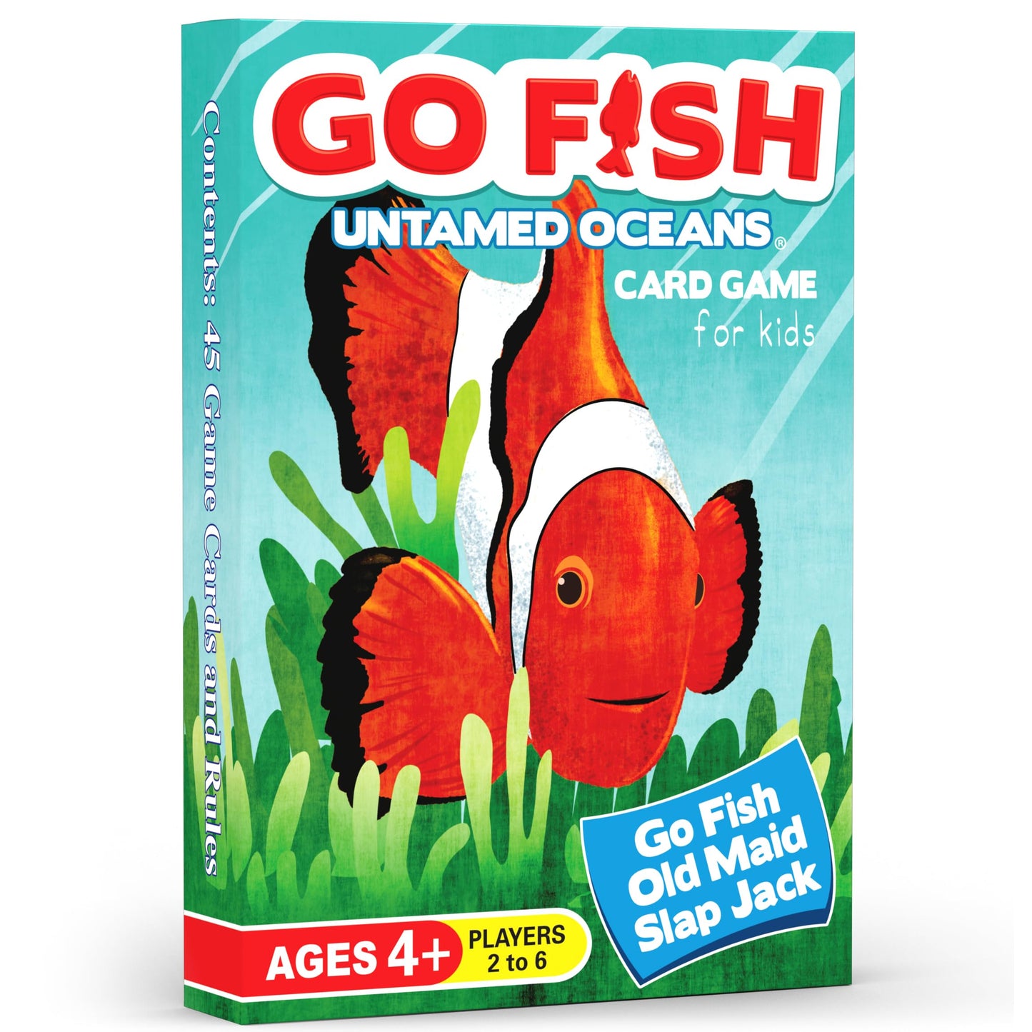 GO FISH Untamed Oceans, a Go Fish Card Game for Kids 4-8 and Up - Play Old Maid and Slap Jack with Same Deck - Easy to Learn - Family, Board Game