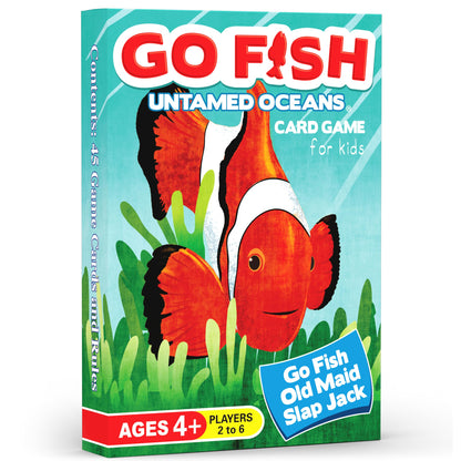 GO FISH Untamed Oceans, a Go Fish Card Game for Kids 4-8 and Up - Play Old Maid and Slap Jack with Same Deck - Easy to Learn - Family, Board Game