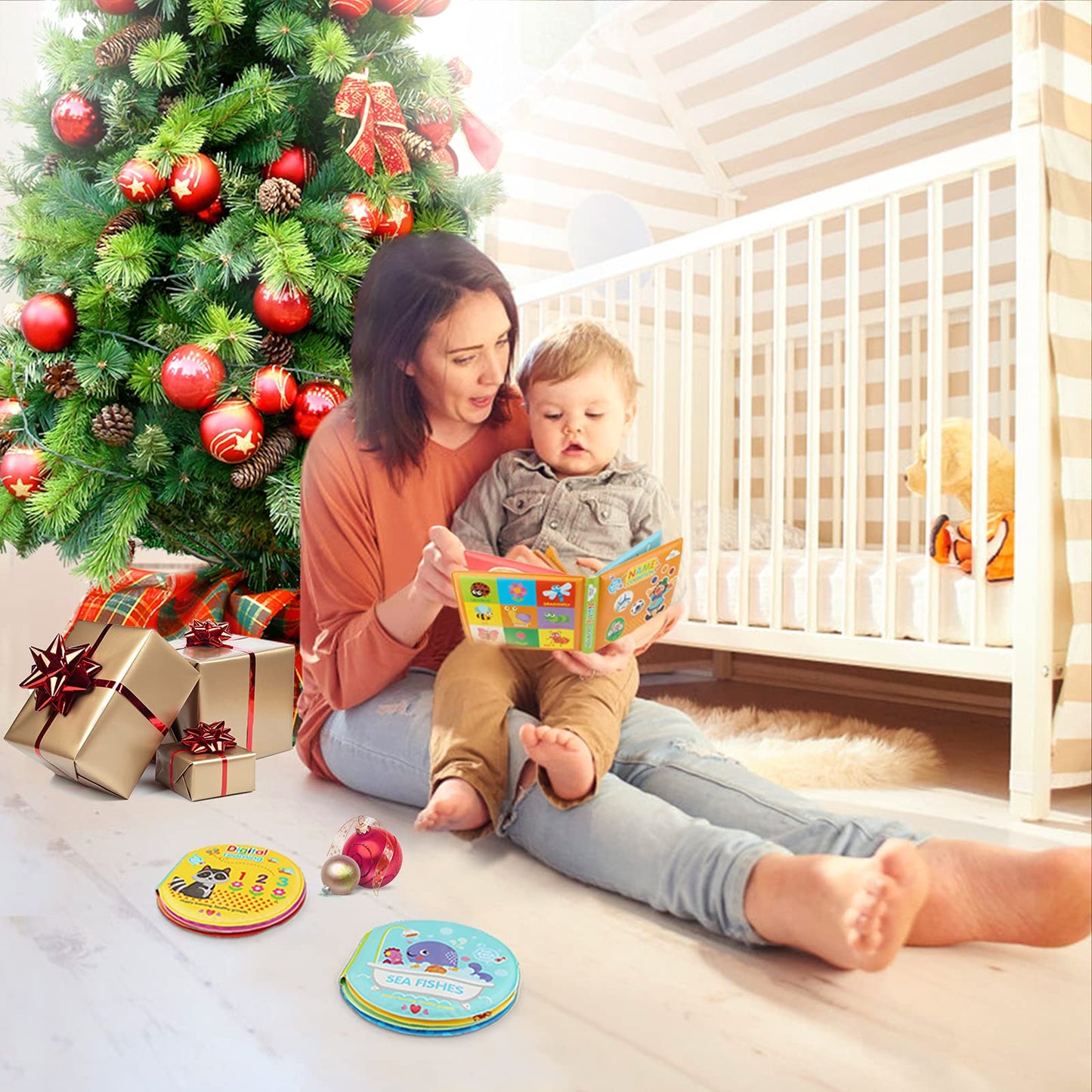 Baby Bath Toys, Nontoxic Bath Books for Babies Bath Time, Bathtub Toys for Toddlers 6 to 12 18 Months, Soft Educational Bath Toys for 1-3 Year Old