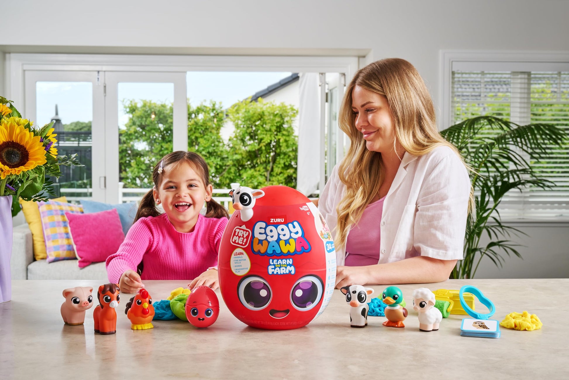 Eggy Wawa Learn on The Farm by ZURU, Pre-K Interactive Baby and Toddler Learning Toy with Music, Education, Motor Function