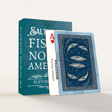 Saltwater Fish Plastic Playing Cards: Waterproof, Learn 52 Species While You Play; the Ultimate Fishing Gear Addition, Fits in Any Fishing Tackle Box