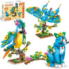 Myth Qholve 3 in 1 Macaw Parrot Building Set, 400+ PCS Colorful Animal Figure Construction Model for Home Office Desk Decoration