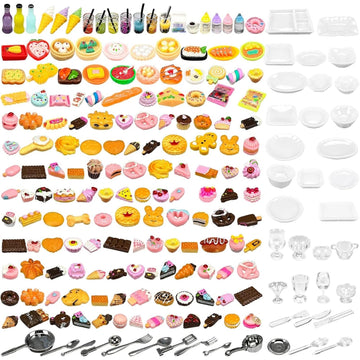 200pcs Miniature Landscape Food Drinks Bottle Mini Toys Doll House Kitchen Play Resin Dollhouse Accessories for Adults Teenagers Cooking Game