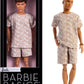 Barbie Basics Model Collector Ken Fashion Doll 10 with Brunette Hair in Shirt & Shorts with Matching Print, Universal-fit Fashions & Posable Body