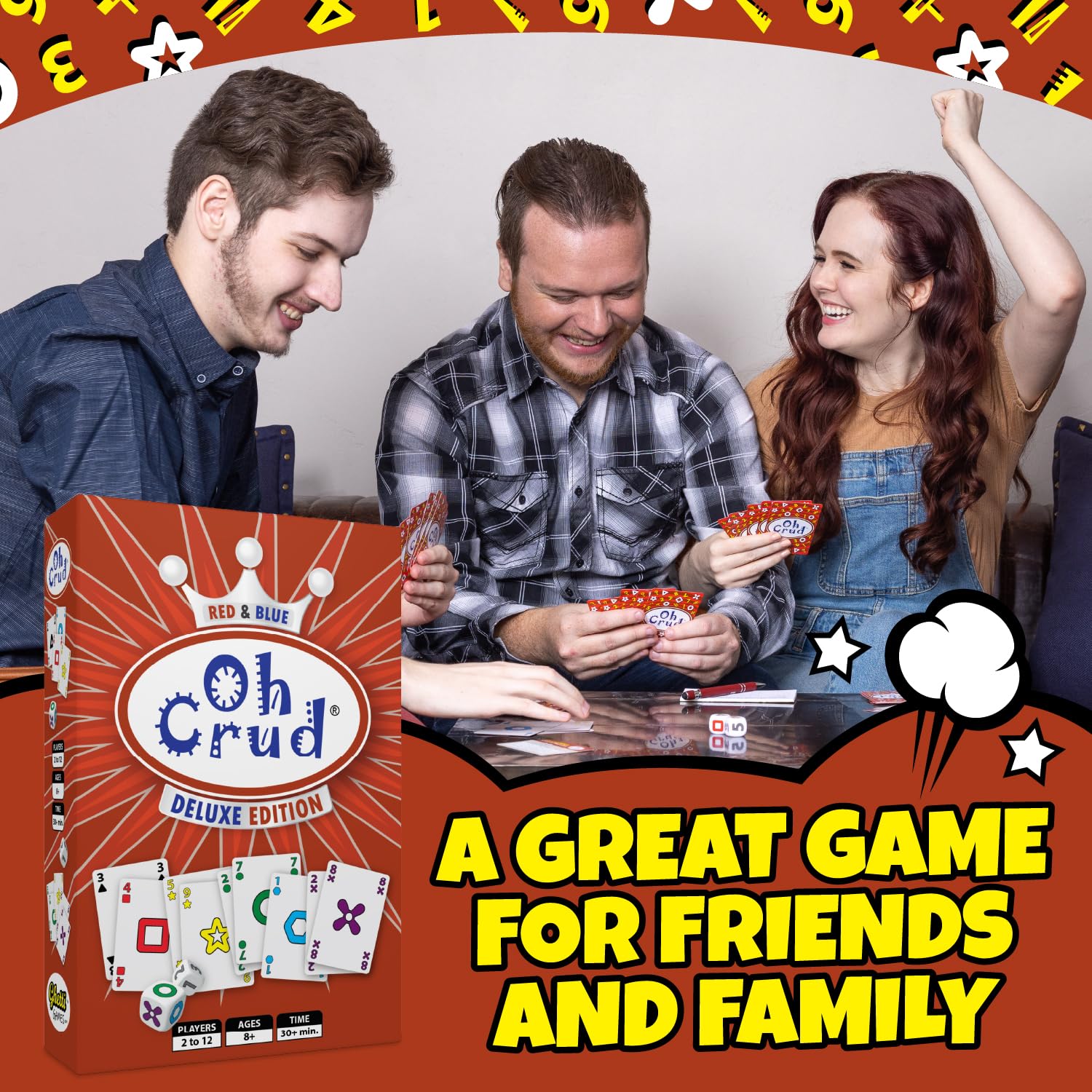 Oh Crud Deluxe Edition: A Trick-Taking Card & Dice Game for Adults & Families, Strategy Card Game for Family Game Night Fun, Easy-to-Learn & Portable