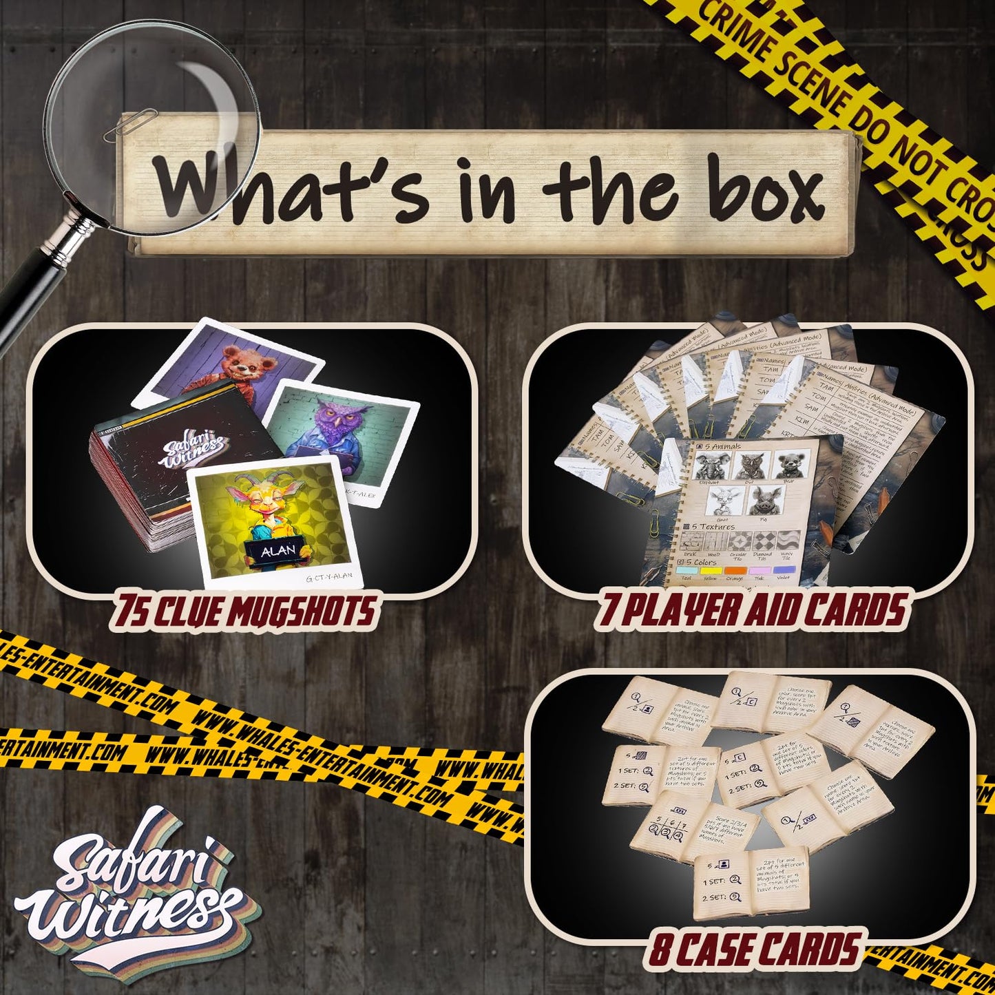 Whales Entertainment |Safari Witness Memory Matching Card Game| Features Beginner-Friendly & Advanced Modes| Party Card Game for Kids & Adults Family