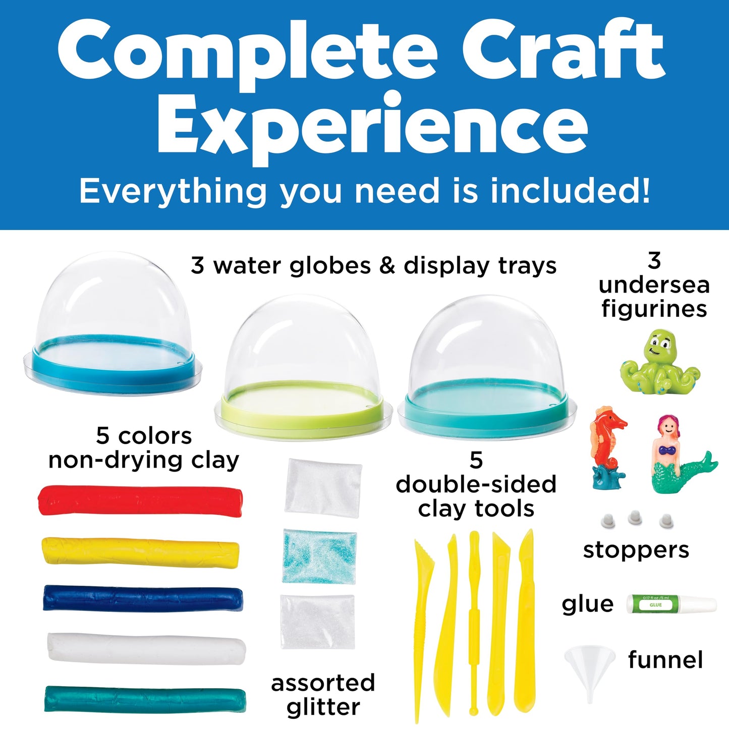 Creativity for Kids Make Your Own Under the Sea Water Globes - Make 3 DIY Snow Globes, Arts and Crafts for Boys and Girls, Kids Activities