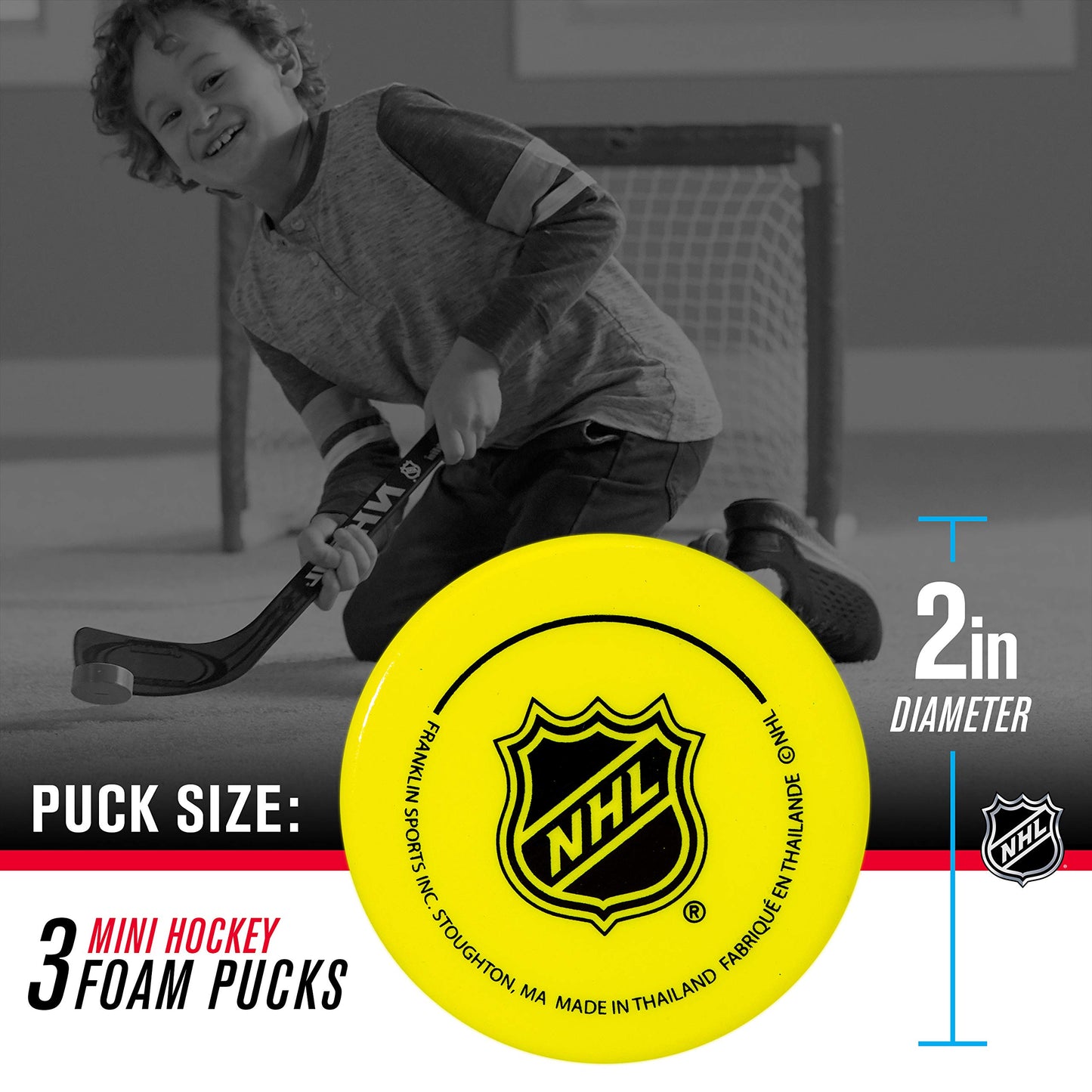 Franklin Sports NHL Mini Foam Hockey Pucks - 3 Pack - Assorted