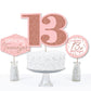 Big Dot of Happiness 13th Pink Rose Gold Birthday - Happy Birthday Party Centerpiece Sticks - Table Toppers - Set of 15