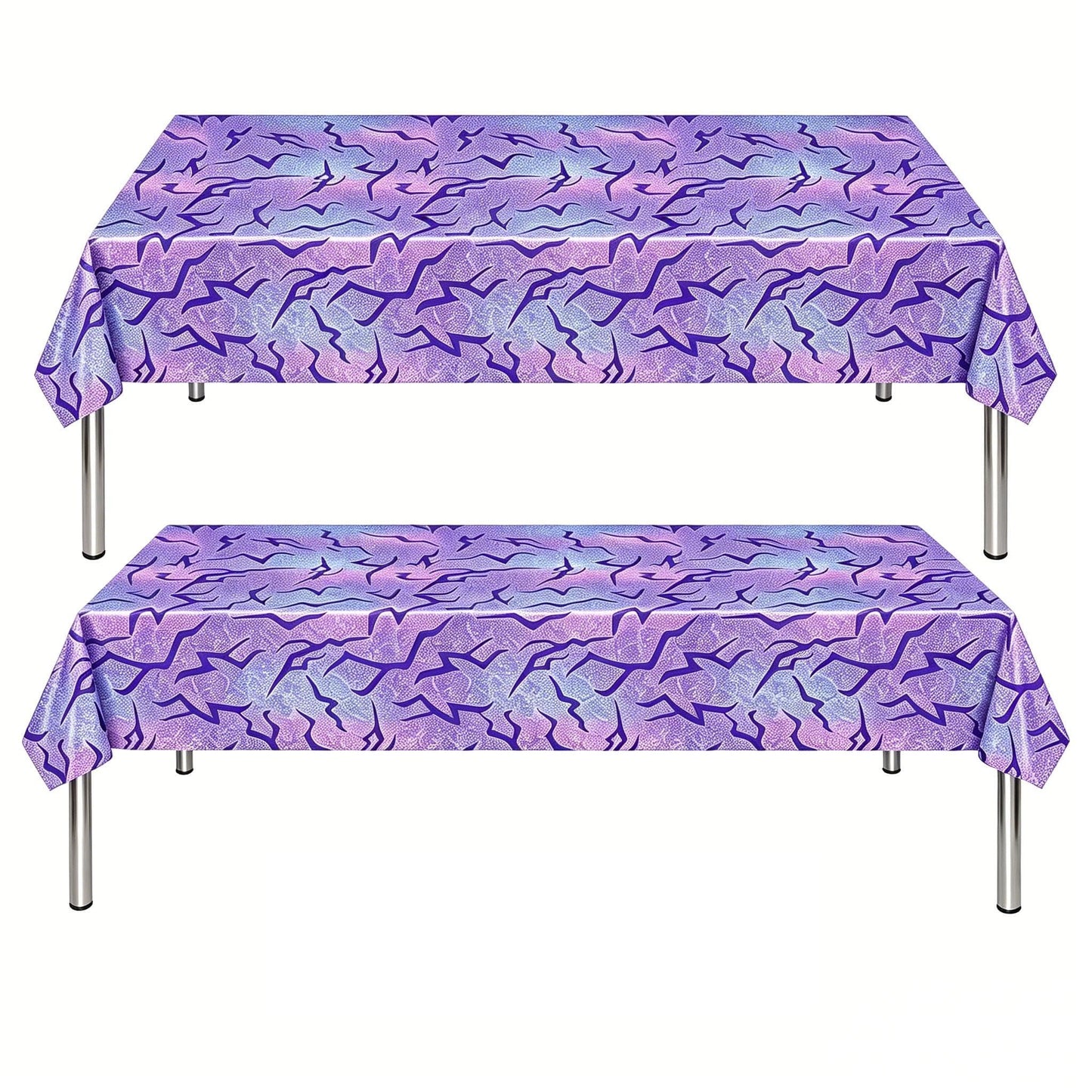 K-Style Pop Demon Hunters Laser Purple Tablecloth, 2 Pack, 54 x 108 Inch